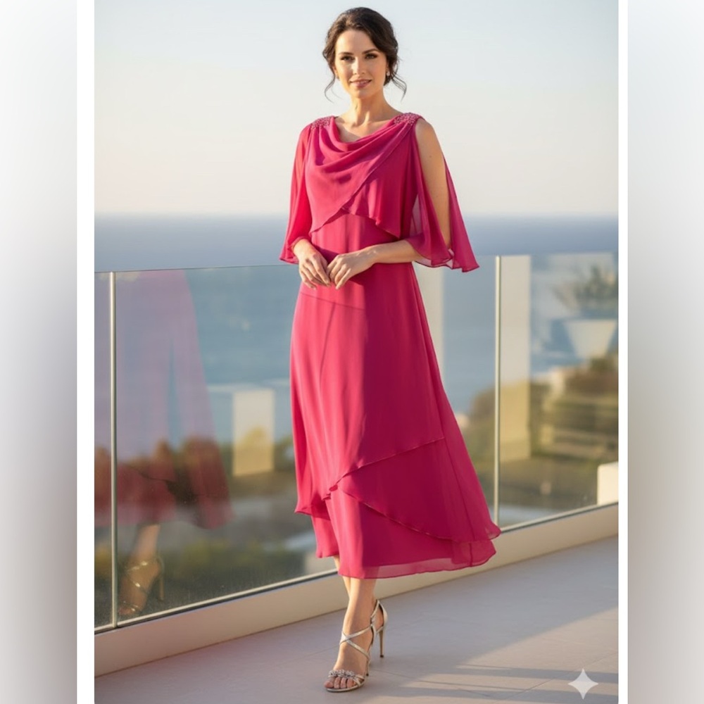 JJ house hot‎ pink cocktail dress size M